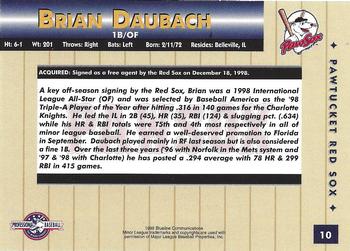 1999 Blueline Pawtucket Red Sox #10 Brian Daubach Back