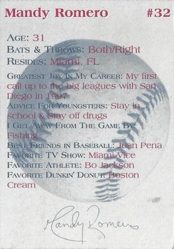1999 Dunkin' Donuts Pawtucket Red Sox #NNO Mandy Romero Back