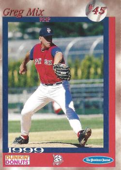 1999 Dunkin' Donuts Pawtucket Red Sox #NNO Greg Mix Front