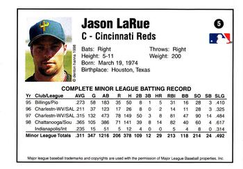 1998 Arizona Fall League Prospects #5 Jason LaRue Back