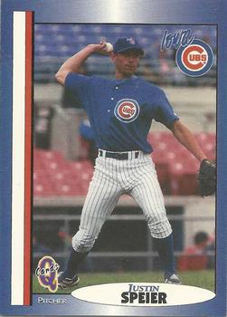 1998 Blueline Q-Cards Iowa Cubs #21 Justin Speier Front