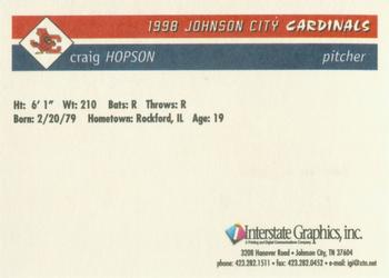 1998 Johnson City Cardinals #NNO Craig Hopson Back