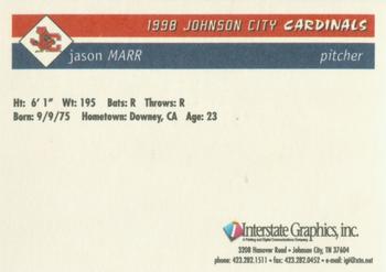1998 Johnson City Cardinals #NNO Jason Marr Back