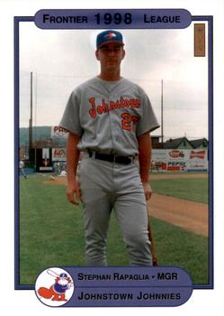 1998 Warning Track Johnstown Johnnies #24 Stephan Rapaglia Front