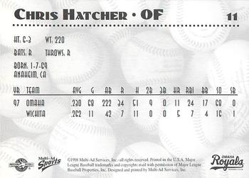 1998 Multi-Ad Omaha Royals #11 Chris Hatcher Back