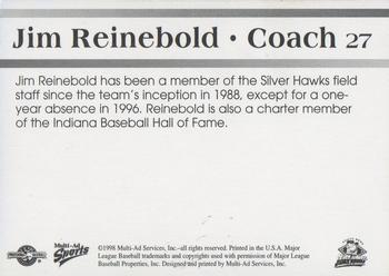 1998 Multi-Ad South Bend Silver Hawks #27 Jim Reinebold Back