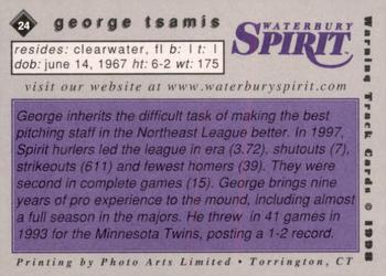 1998 Warning Track Waterbury Spirit #24 George Tsamis Back