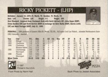 1997 Phoenix Firebirds #NNO Ricky Pickett Back