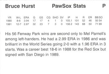 1997 Pawtucket Red Sox 25th Anniversary #NNO Bruce Hurst Back