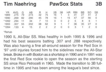 1997 Pawtucket Red Sox 25th Anniversary #NNO Tim Naehring Back