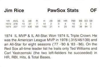 1997 Pawtucket Red Sox 25th Anniversary #NNO Jim Rice Back