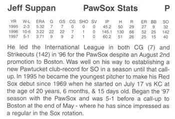 1997 Pawtucket Red Sox 25th Anniversary #NNO Jeff Suppan Back