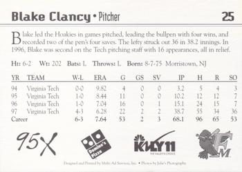1997 Multi-Ad Fargo-Moorhead RedHawks #25 Blake Clancy Back