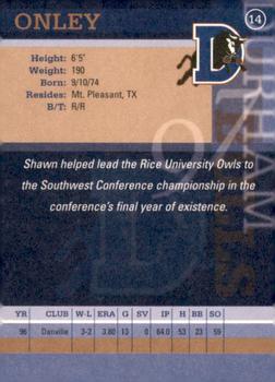 1997 Durham Bulls #14 Shawn Onley Back