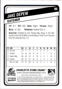2014 Choice Charlotte Stone Crabs #05 Jake DePew Back