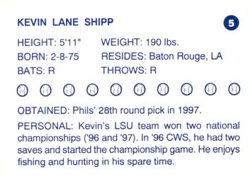1997 Batavia Clippers #5 Kevin Shipp Back