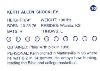 1997 Batavia Clippers #10 Keith Shockley Back