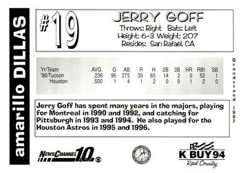 1997 Grandstand Amarillo Dillas #NNO Jerry Goff Back
