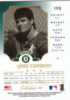 1998 Donruss Collections Leaf #308 Jose Canseco Back