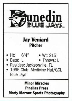 1996 Dunedin Blue Jays Update #NNO Jay Veniard Back