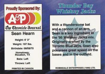 1995 R.E.L. Thunder Bay Whiskey Jacks #NNO Sean Hearn Back