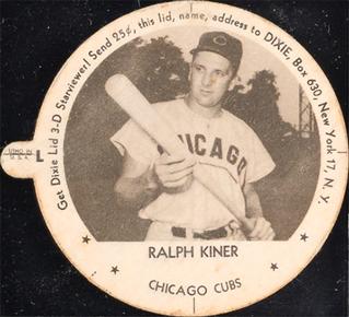 1954 Dixie Lids #NNO Ralph Kiner Front