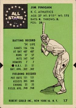 1955 Robert Gould All Stars #17 Jim Finigan Front