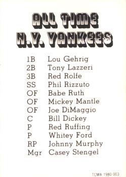 1980 TCMA All Time New York Yankees Set B #003 Whitey Ford Back