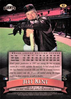1998 Finest - No-Protectors Refractors #87 Jeff Kent Back