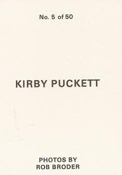 1986 Broder (unlicensed) #5 Kirby Puckett Back