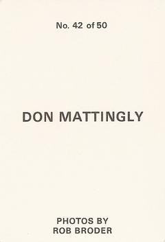 1986 Broder (unlicensed) #42 Don Mattingly Back