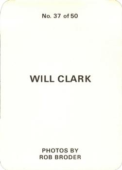 1986 Broder (unlicensed) #37 Will Clark Back