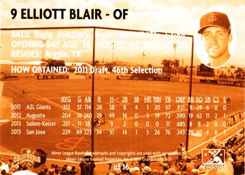 2014 Grandstand San Jose Giants #7 Elliott Blair Back