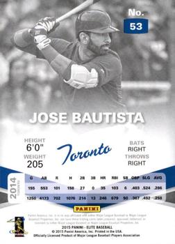 2015 Panini Elite #53 Jose Bautista Back