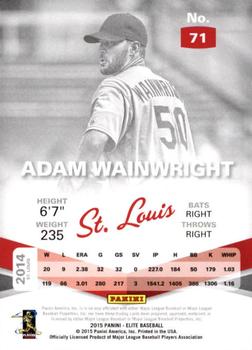 2015 Panini Elite #71 Adam Wainwright Back