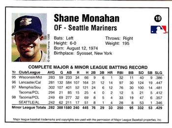 1998 Arizona Fall League Prospects - Gold #19 Shane Monahan Back