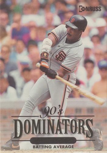 1994 Donruss - 90's Dominators: Batting Average Jumbo #7 Barry Bonds Front