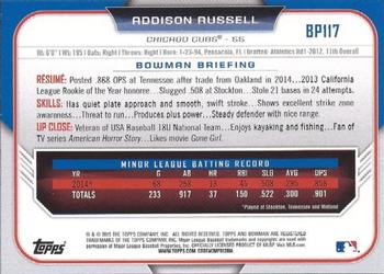 2015 Bowman - Prospects #BP117 Addison Russell Back