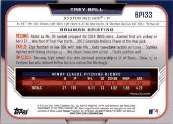 2015 Bowman - Prospects #BP133 Trey Ball Back