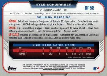 2015 Bowman - Prospects #BP58 Kyle Schwarber Back