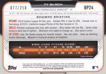 2015 Bowman - Prospects Purple #BP24 Ty Blach Back