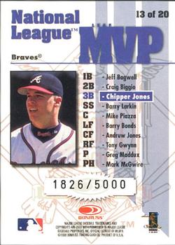 1998 Leaf Rookies & Stars - Leaf MVPs #13 Chipper Jones Back