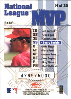 1998 Leaf Rookies & Stars - Leaf MVPs #14 Barry Larkin Back