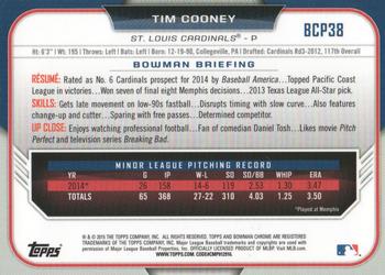2015 Bowman - Chrome Prospects #BCP38 Tim Cooney Back