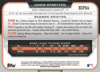 2015 Bowman - Chrome Prospects #BCP54 Chris Stratton Back