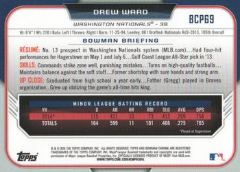 2015 Bowman - Chrome Prospects #BCP69 Drew Ward Back
