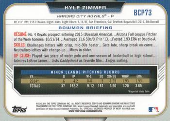 2015 Bowman - Chrome Prospects #BCP73 Kyle Zimmer Back