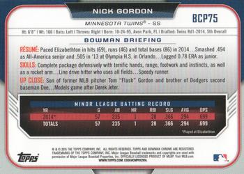 2015 Bowman - Chrome Prospects #BCP75 Nick Gordon Back