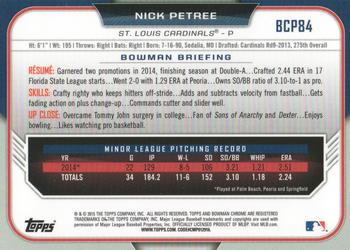 2015 Bowman - Chrome Prospects #BCP84 Nick Petree Back