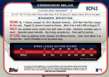 2015 Bowman - Chrome Prospects #BCP43 Francisco Mejia Back